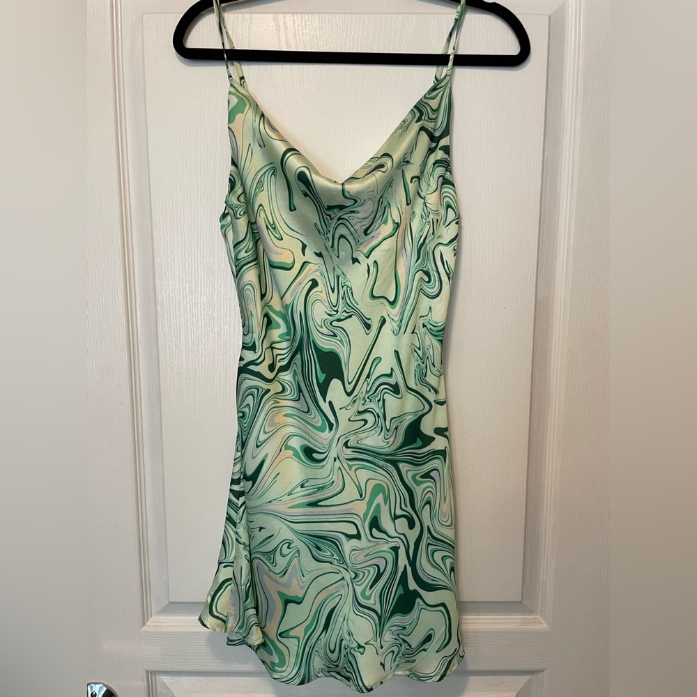 Lulus cowl neck mini dress | green| medium